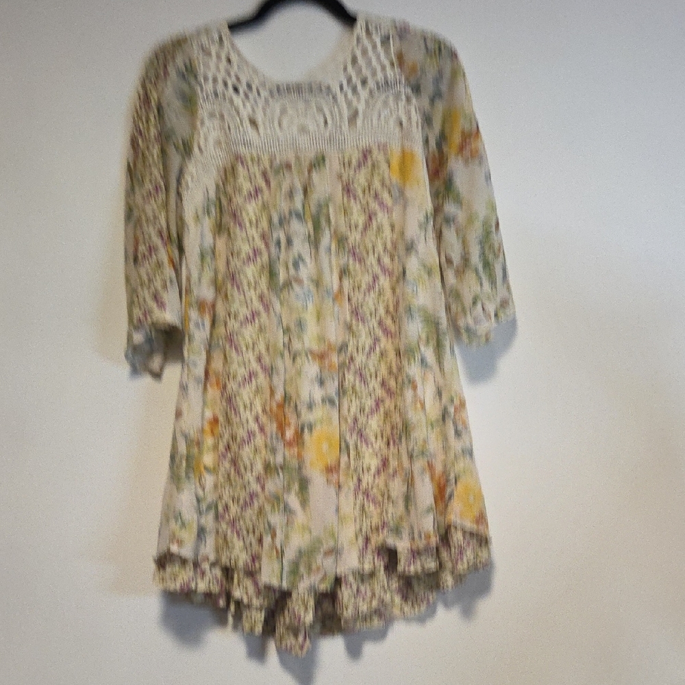 Floral Crochet Detail Women's Dress